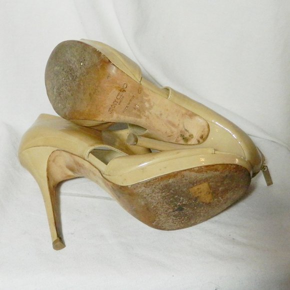 Jimmy Choo Nude Patent Peep Toe Pumps Eu 40 - Picture 8 of 9